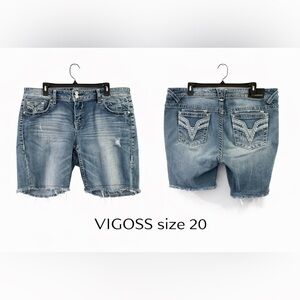 VIGOSS “The Dublin Boyfriend” Distressed  Shorts – Size 20 Jeans cut to shorts